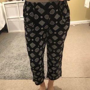 Black and white patterned light weight pants!